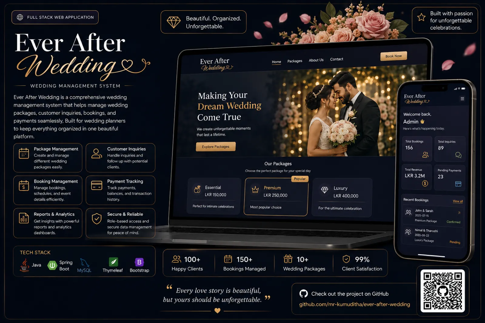 Ever After Wedding project interface preview